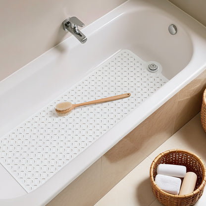 OTHWAY Non-Slip Bath Mat for Tub with Hair Catcher, 39"x17" Long Shower Mat, Large Drain Holes, Machine Washable Gripper Tub Mat