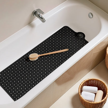 OTHWAY Non-Slip Bath Mat for Tub with Hair Catcher, 39"x17" Long Shower Mat, Large Drain Holes, Machine Washable Gripper Tub Mat