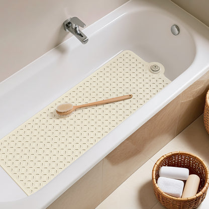 OTHWAY Non-Slip Bath Mat for Tub with Hair Catcher, 39"x17" Long Shower Mat, Large Drain Holes, Machine Washable Gripper Tub Mat