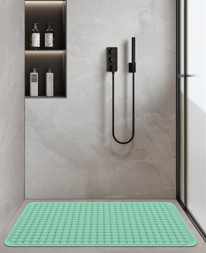 Yolife Extra Large Shower Mat 47.2x31.5" - TPE Non-Slip Bath Mat w/Suction Cups & Drain Holes, Heavy Duty for Shower Stall, Odor-Free
