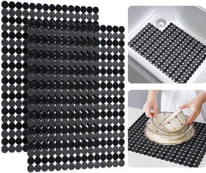 Bligli Round Sink Mats 2-Pack ,Non-Slip PVC Sink Protector, Fits Stainless Steel / Ceramic Sinks,15.7 x 11.8 inch,Fast Draining Dot Design for Kitchen Sink