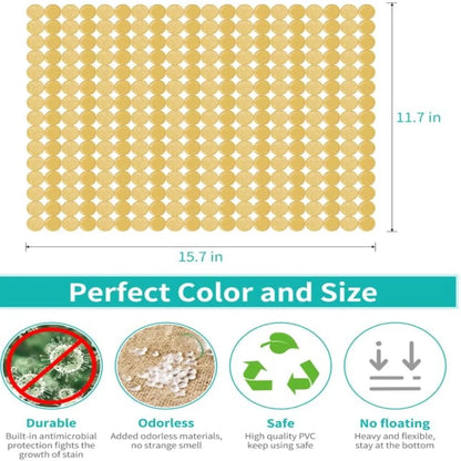 Bligli Round Sink Mats 2-Pack ,Non-Slip PVC Sink Protector, Fits Stainless Steel / Ceramic Sinks,15.7 x 11.8 inch,Fast Draining Dot Design for Kitchen Sink