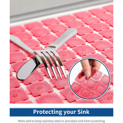Bligli 2-Pack Sink Mats - 15.7"x11.8" Non-Slip PVC Liners, Quick-Dry Kitchen Protector for Stainless Steel/Ceramic, Dish Drying Mat