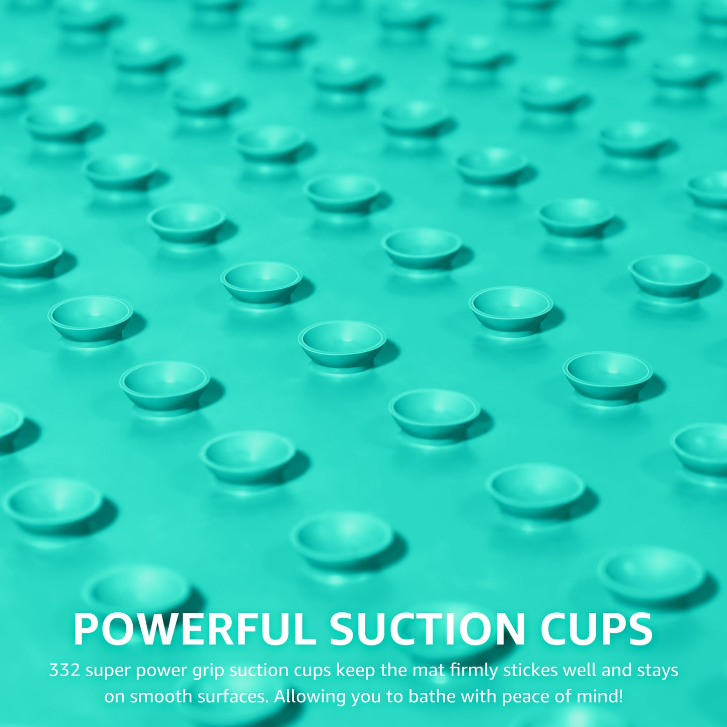 Anti-Slip Rubber Baby Bath Mat - Strong Suction Cups (Grey)