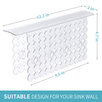 OTHWAY 9.5"x12" Non-Slip Double Sink Divider Protector Mat - Heavy-Duty Dish Drying Rack with Strong Suction Cups, Easy to Clean & No Smell Kitchen Sink Tray for Glassware, Plates & Dishes