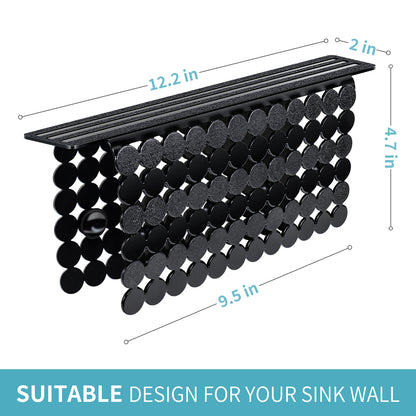 OTHWAY 9.5"x12" Non-Slip Double Sink Divider Protector Mat - Heavy-Duty Dish Drying Rack with Strong Suction Cups, Easy to Clean & No Smell Kitchen Sink Tray for Glassware, Plates & Dishes