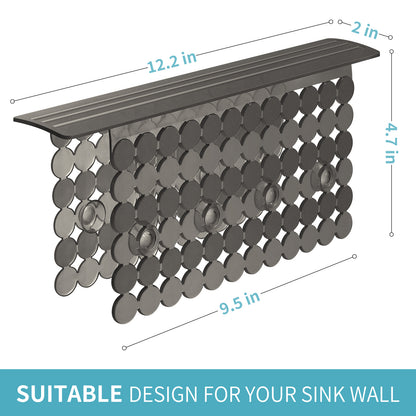 OTHWAY 9.5"x12" Non-Slip Double Sink Divider Protector Mat - Heavy-Duty Dish Drying Rack with Strong Suction Cups, Easy to Clean & No Smell Kitchen Sink Tray for Glassware, Plates & Dishes