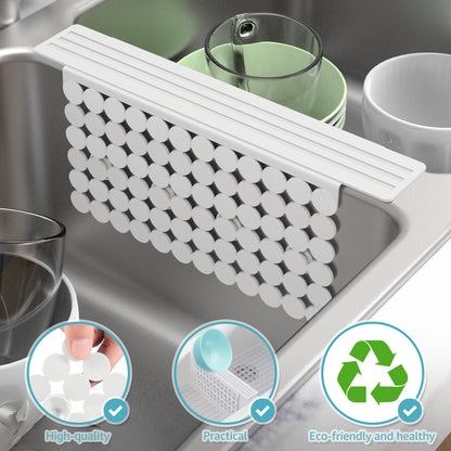 OTHWAY 9.5"x12" Non-Slip Double Sink Divider Protector Mat - Heavy-Duty Dish Drying Rack with Strong Suction Cups, Easy to Clean & No Smell Kitchen Sink Tray for Glassware, Plates & Dishes