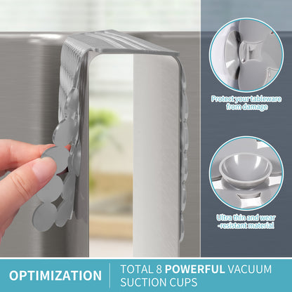 OTHWAY 9.5"x12" Non-Slip Double Sink Divider Protector Mat - Heavy-Duty Dish Drying Rack with Strong Suction Cups, Easy to Clean & No Smell Kitchen Sink Tray for Glassware, Plates & Dishes