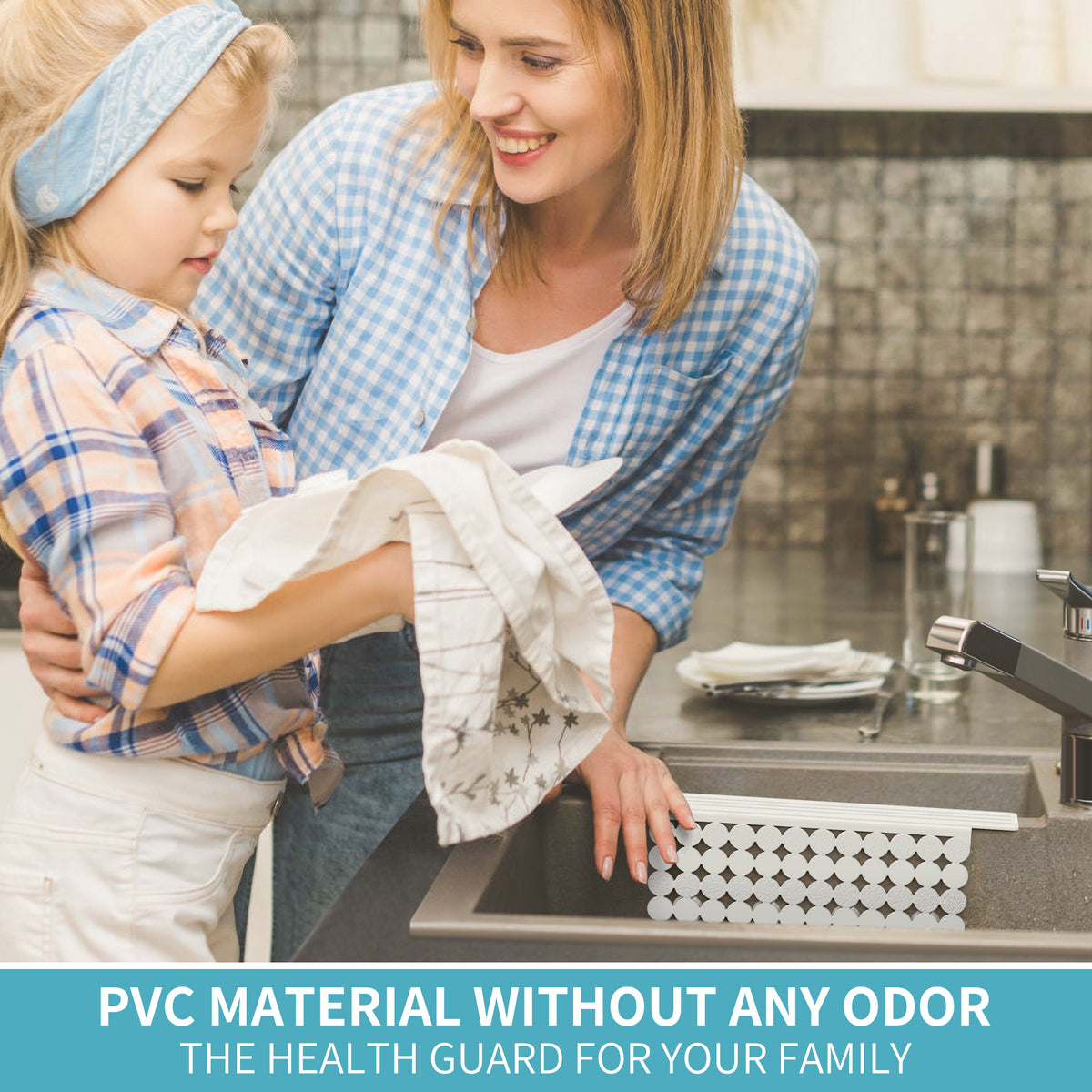 OTHWAY 9.5"x12" Non-Slip Double Sink Divider Protector Mat - Heavy-Duty Dish Drying Rack with Strong Suction Cups, Easy to Clean & No Smell Kitchen Sink Tray for Glassware, Plates & Dishes