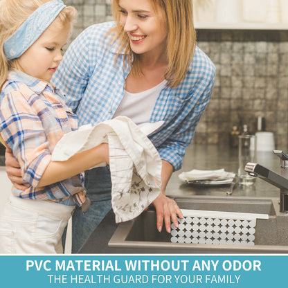 OTHWAY 9.5"x12" Non-Slip Double Sink Divider Protector Mat - Heavy-Duty Dish Drying Rack with Strong Suction Cups, Easy to Clean & No Smell Kitchen Sink Tray for Glassware, Plates & Dishes