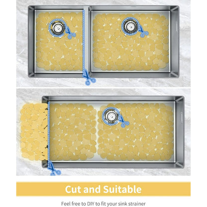 Bligli Non-Slip PVC Sink Mats (2-pack) – Pebble Design Protector for Stainless Steel/Porcelain, Dish Drying & Kitchen Liner, 15.7"x11.8"