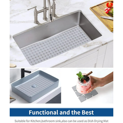 Bligli 2-Pack Sink Mats - 15.7"x11.8" Non-Slip PVC Liners, Quick-Dry Kitchen Protector for Stainless Steel/Ceramic, Dish Drying Mat