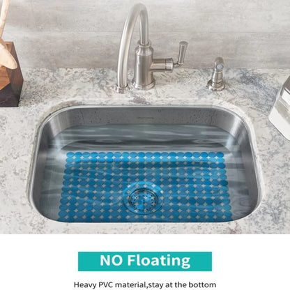 Bligli Round Sink Mats 2-Pack ,Non-Slip PVC Sink Protector, Fits Stainless Steel / Ceramic Sinks,15.7 x 11.8 inch,Fast Draining Dot Design for Kitchen Sink
