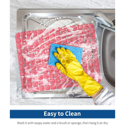 Bligli 2-Pack Sink Mats - 15.7"x11.8" Non-Slip PVC Liners, Quick-Dry Kitchen Protector for Stainless Steel/Ceramic, Dish Drying Mat