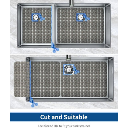 Bligli 2-Pack Sink Mats - 15.7"x11.8" Non-Slip PVC Liners, Quick-Dry Kitchen Protector for Stainless Steel/Ceramic, Dish Drying Mat
