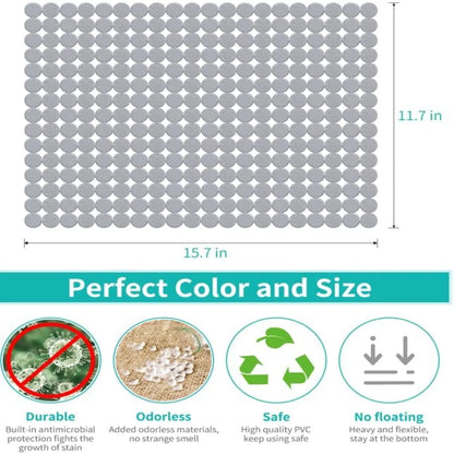 Bligli Round Sink Mats 2-Pack ,Non-Slip PVC Sink Protector, Fits Stainless Steel / Ceramic Sinks,15.7 x 11.8 inch,Fast Draining Dot Design for Kitchen Sink