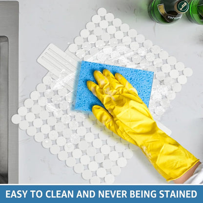 Bligli PVC Sink Divider Mat - 12.2"x4.7", Non-Slip with 6 Suction Cups, Scratch & Stain Resistant, Fits Divided Basins, Easy to Clean