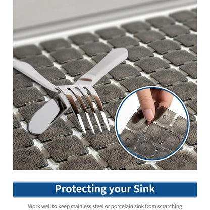 Bligli 2-Pack Sink Mats - 15.7"x11.8" Non-Slip PVC Liners, Quick-Dry Kitchen Protector for Stainless Steel/Ceramic, Dish Drying Mat