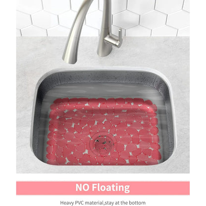 Bligli Non-Slip PVC Sink Mats (2-pack) – Pebble Design Protector for Stainless Steel/Porcelain, Dish Drying & Kitchen Liner, 15.7"x11.8"