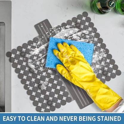 Bligli PVC Sink Divider Mat - 12.2"x4.7", Non-Slip with 6 Suction Cups, Scratch & Stain Resistant, Fits Divided Basins, Easy to Clean