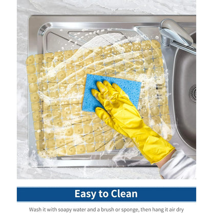 Bligli 2-Pack Sink Mats - 15.7"x11.8" Non-Slip PVC Liners, Quick-Dry Kitchen Protector for Stainless Steel/Ceramic, Dish Drying Mat