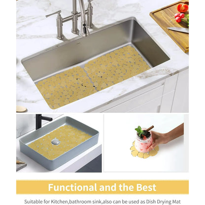 Bligli Non-Slip PVC Sink Mats (2-pack) – Pebble Design Protector for Stainless Steel/Porcelain, Dish Drying & Kitchen Liner, 15.7"x11.8"